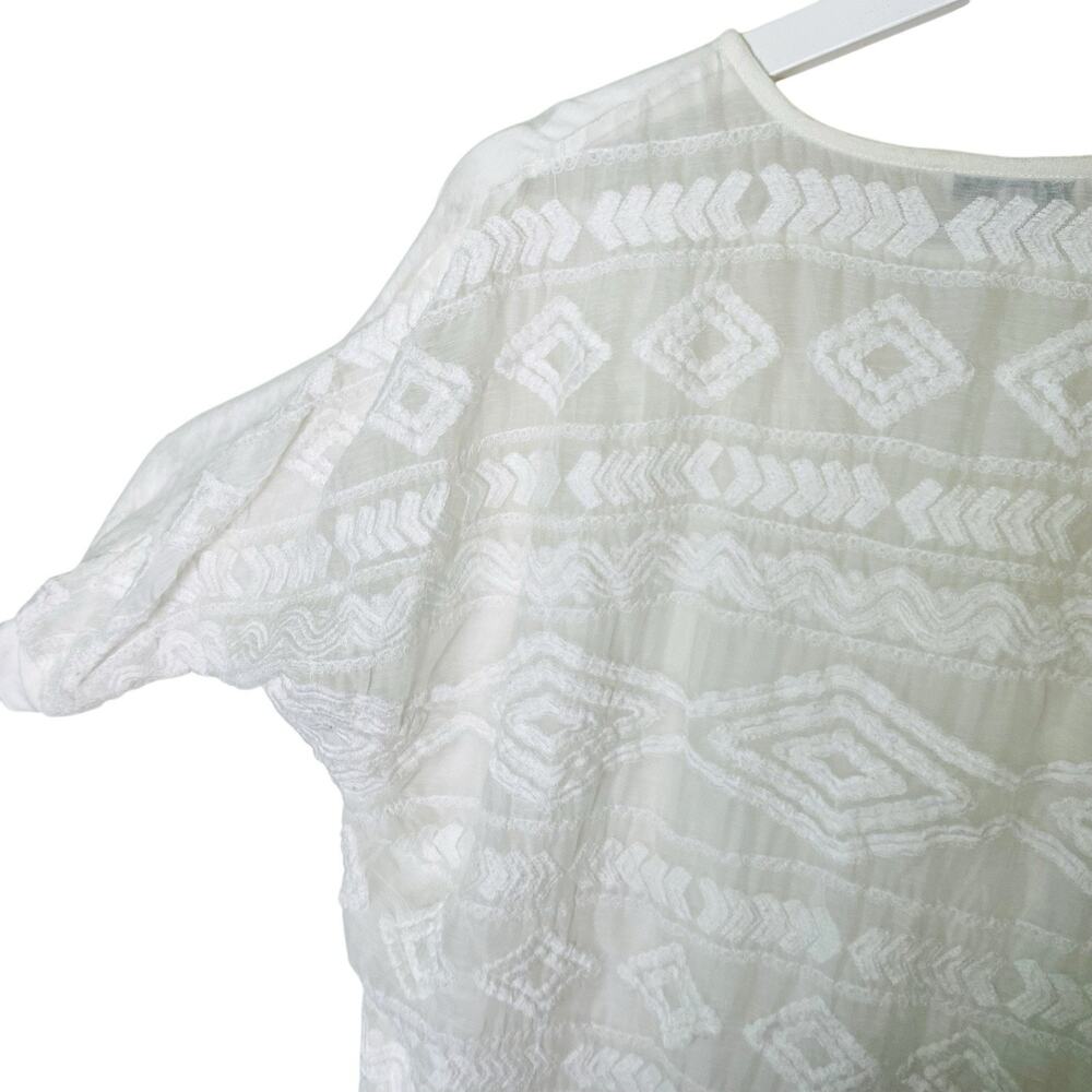 CAbi Top‎ Womens XS Waverly White Lace Back Top #773 Lined Sheer Dolman Sleeve - Picture 4 of 10